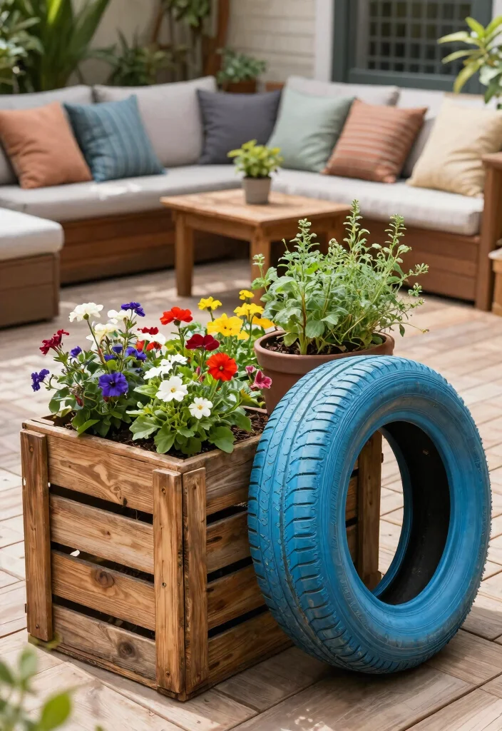 13 DIY Deck Planter Box Ideas for a Green Patio 4 13 DIY Deck Planter Box Ideas for a Green Patio 4. Recycled Materials Planter Box 0