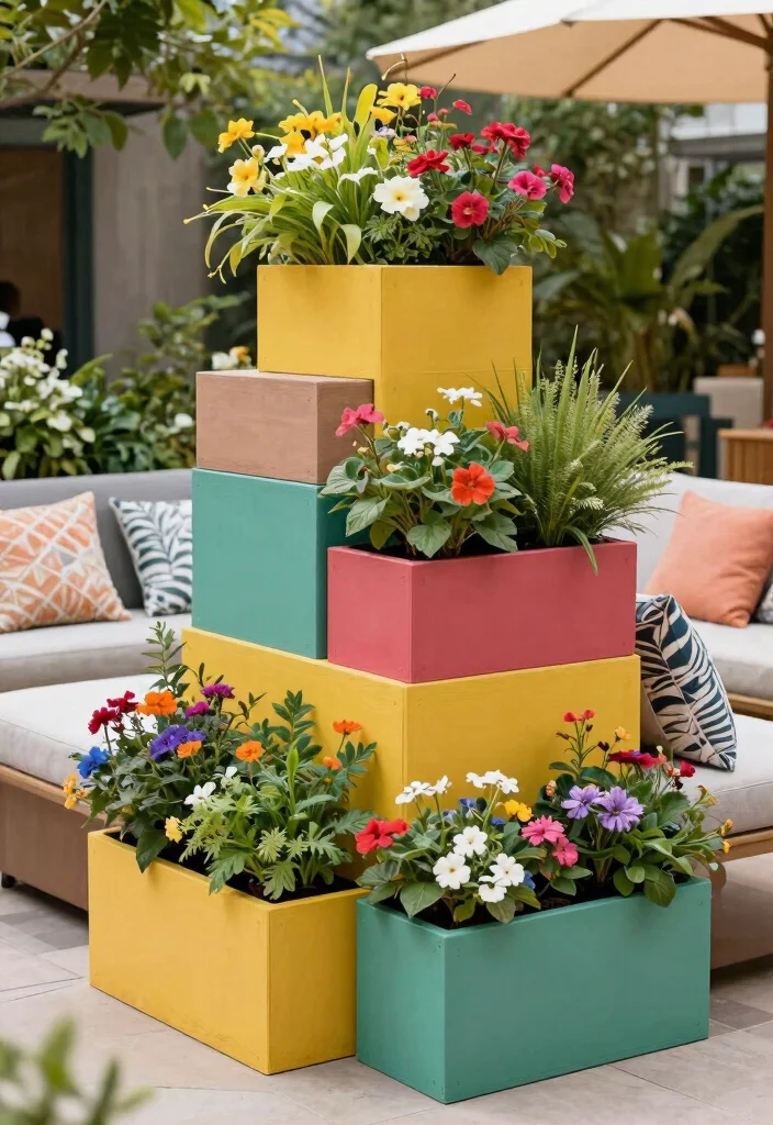 13 DIY Deck Planter Box Ideas for a Green Patio 6 13 DIY Deck Planter Box Ideas for a Green Patio 6. Stackable Planter Boxes 0
