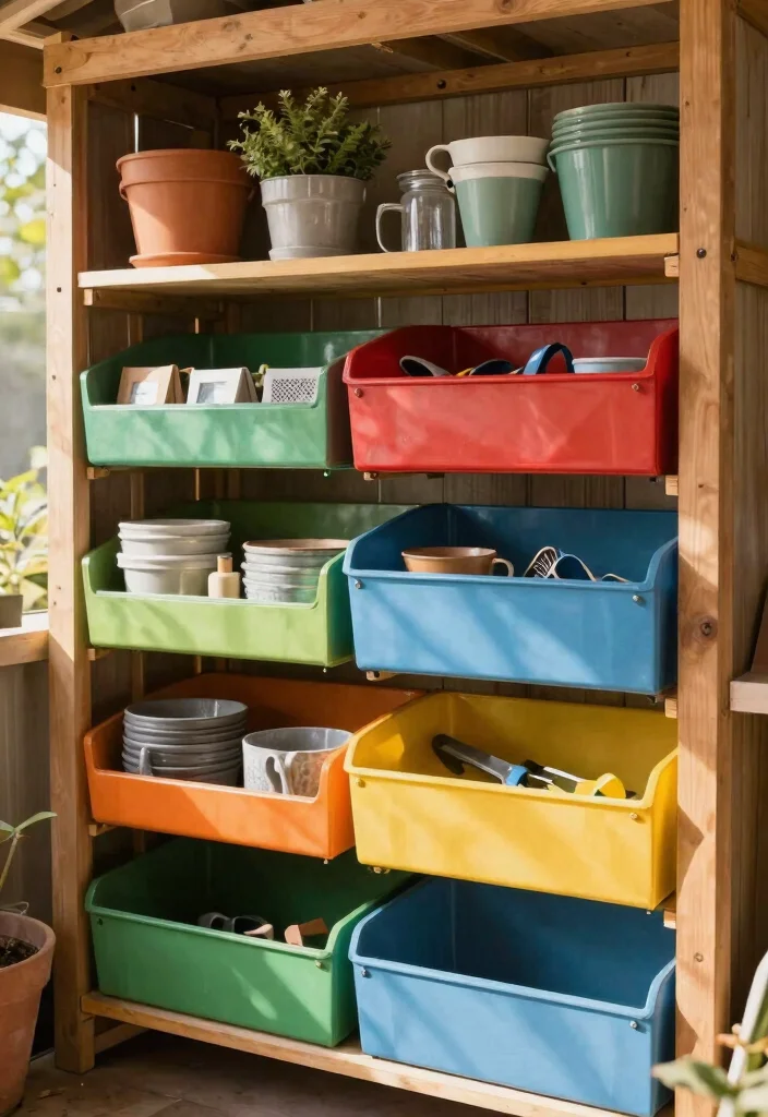 13 Heavy Duty Tool Shed Shelving Ideas DIY Builds 12. Customizable Shelf Dividers 0