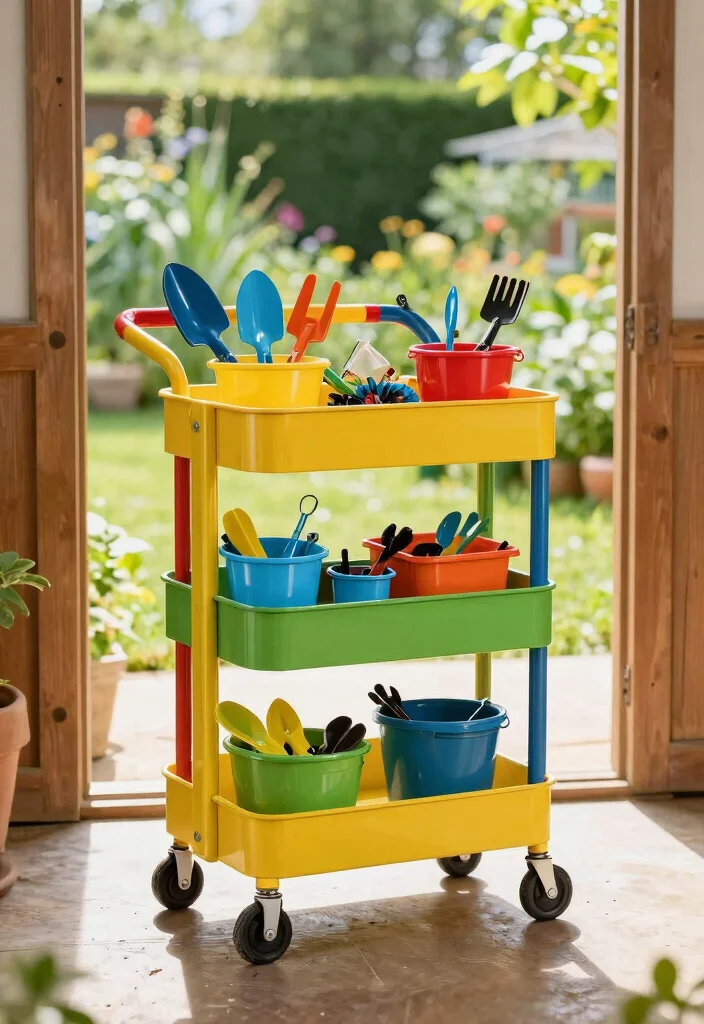 13 Heavy Duty Tool Shed Shelving Ideas DIY Builds 6. Mobile Tool Carts 0