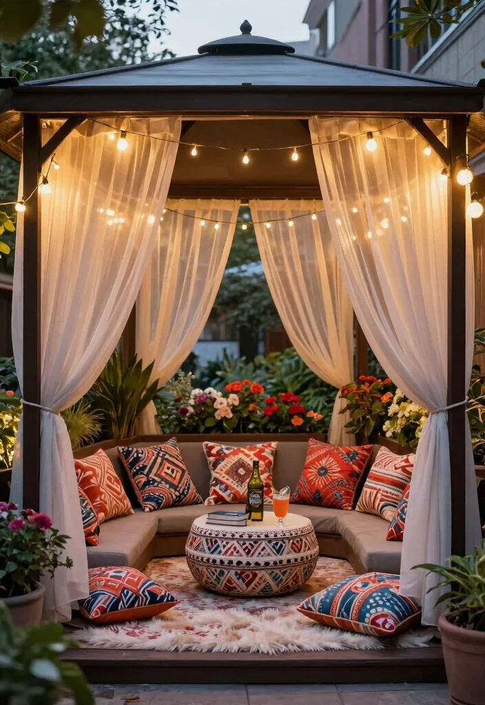 13 Luxury Canopy Outdoor Gazebo Patio Ideas Dreamy 1. Cozy Corner Retreat 0