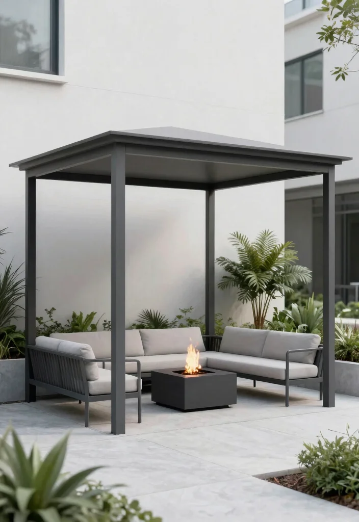 13 Luxury Canopy Outdoor Gazebo Patio Ideas Dreamy 11. Minimalist Urban Haven 0