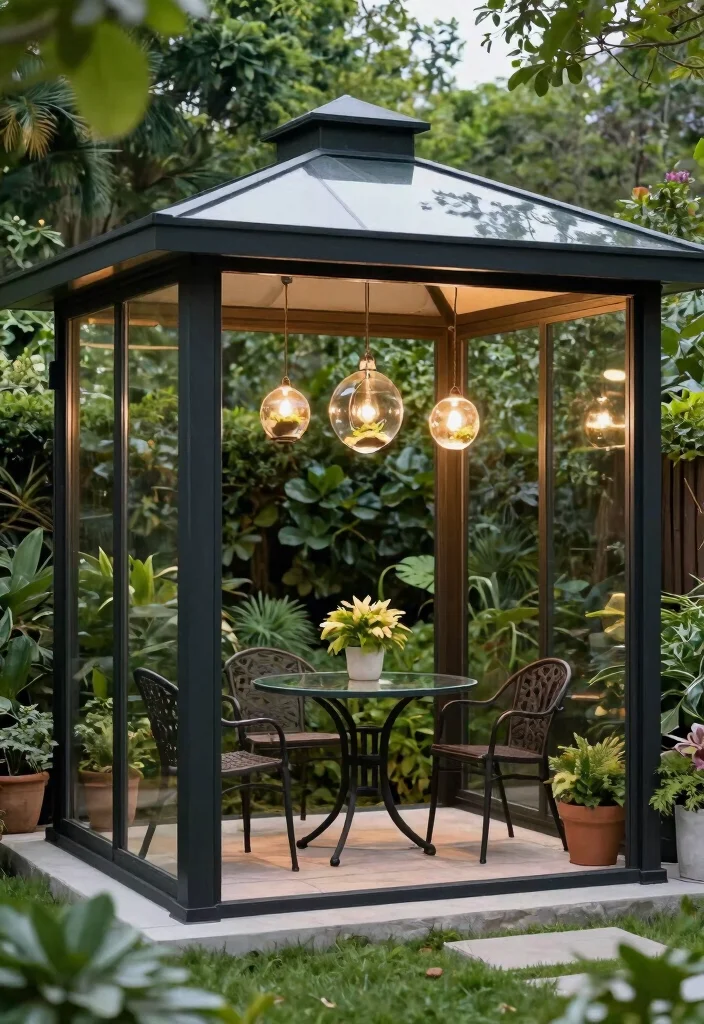 13 Luxury Canopy Outdoor Gazebo Patio Ideas Dreamy 2. Modern Elegance with Glass 0