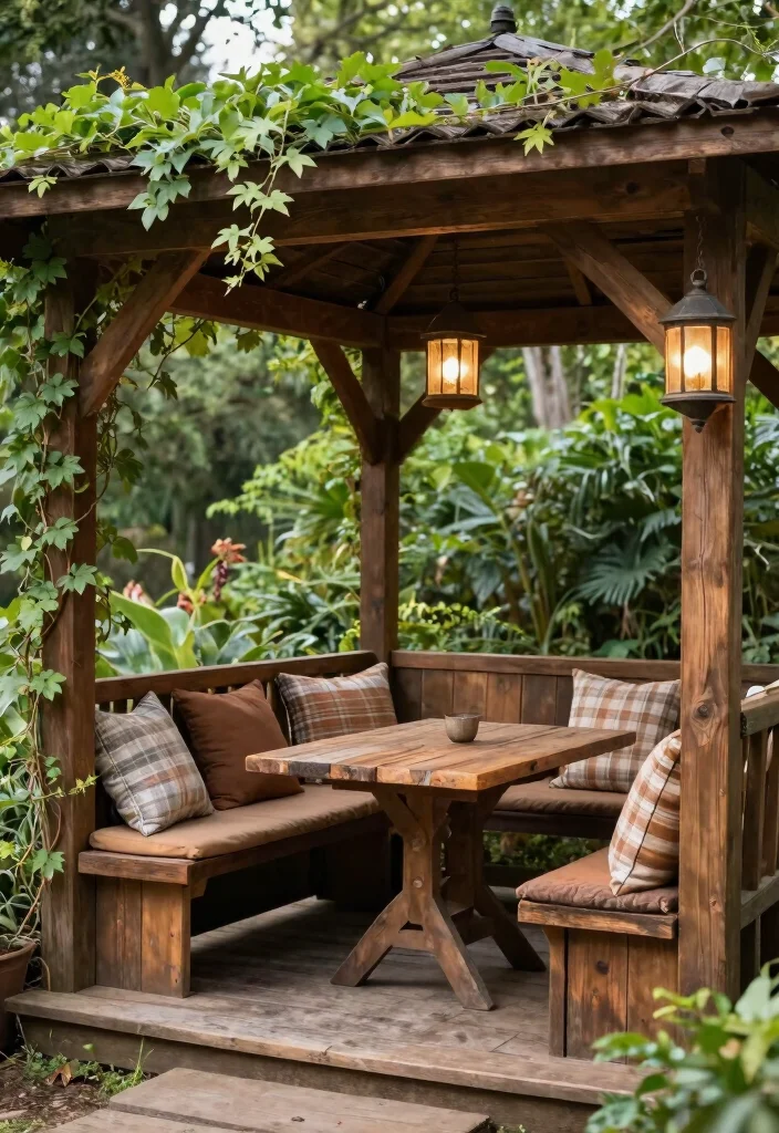 13 Luxury Canopy Outdoor Gazebo Patio Ideas Dreamy 3. Rustic Charm with Wood 0