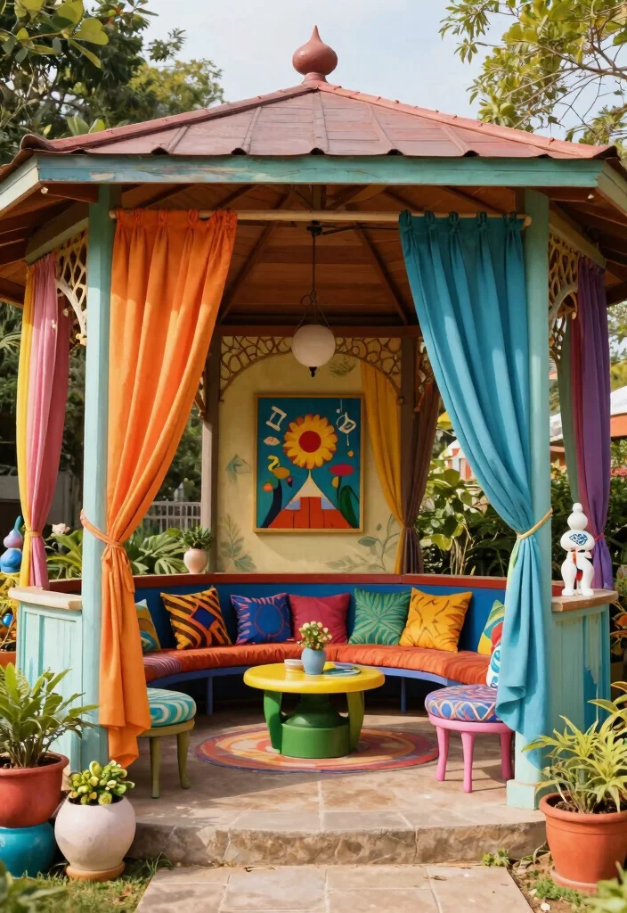 13 Luxury Canopy Outdoor Gazebo Patio Ideas Dreamy 7. Artistic Expressive Gazebo 0