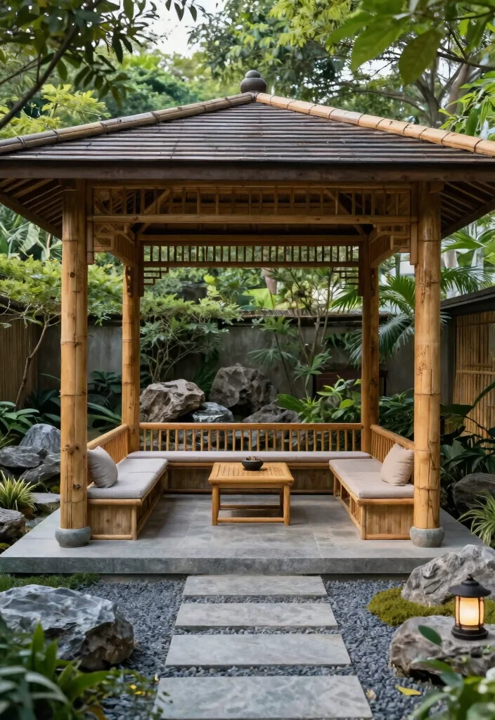 13 Luxury Canopy Outdoor Gazebo Patio Ideas Dreamy 8. Zen Garden Vibes 0
