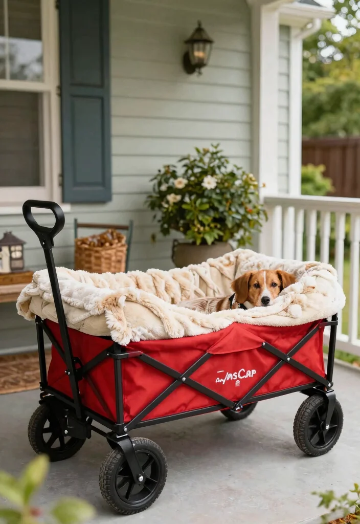 13 Nostalgic Red Wagon Garden Ideas for Front Porches 13. Wagon Pet Paradise 0