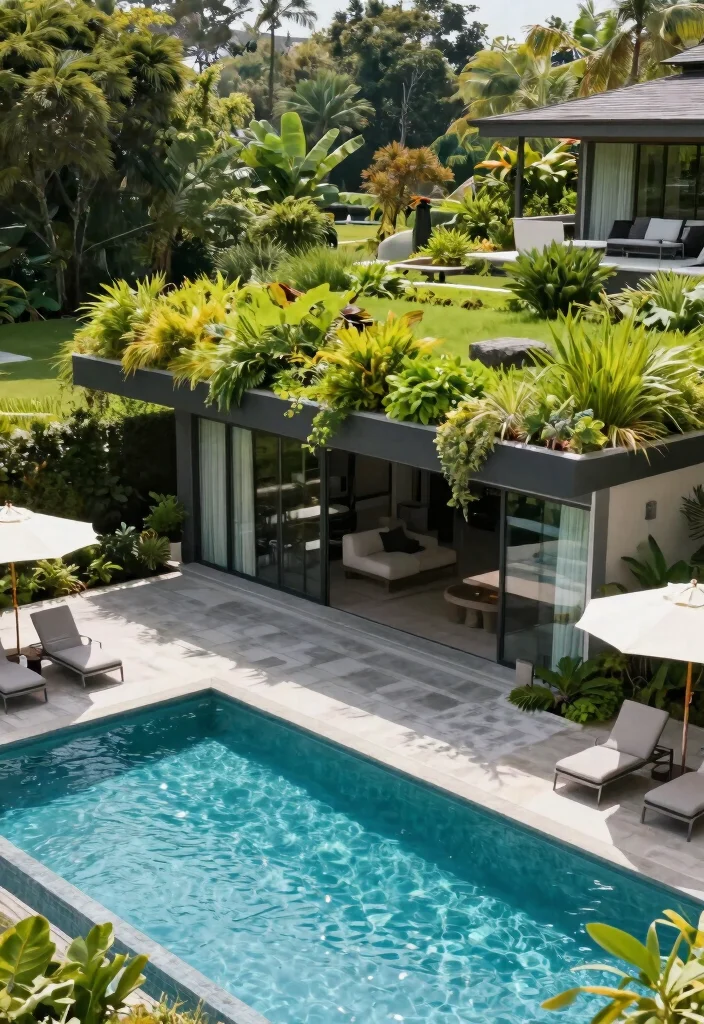 13 Practical Pool Filter Ideas and Backyard Upgrades 12. Green Roofs Over Pool Houses 0
