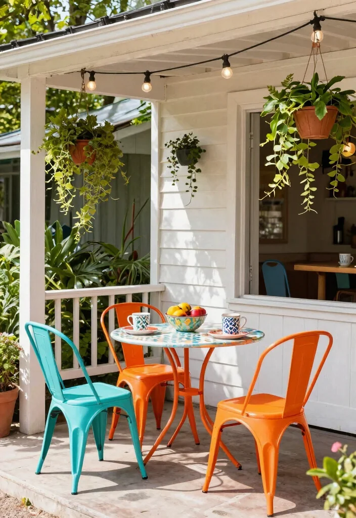 13 Welcoming Front Porch Bistro Set Ideas (Morning Coffee) 2 13 Welcoming Front Porch Bistro Set Ideas Morning Coffee 2. Colorful Metal Bistro Set 0