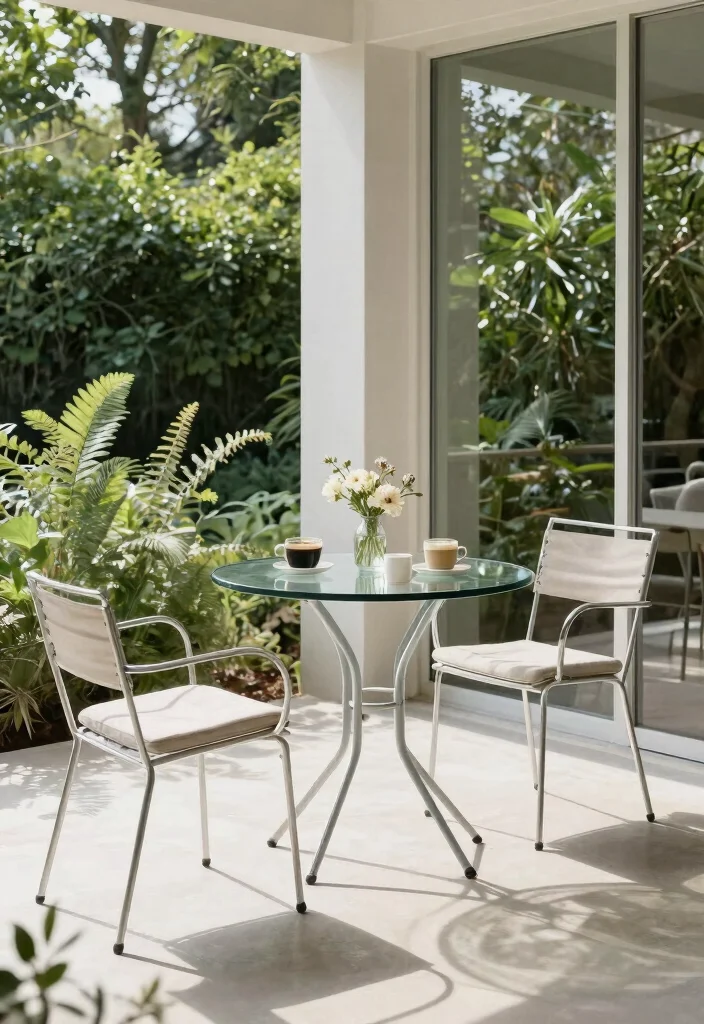 13 Welcoming Front Porch Bistro Set Ideas (Morning Coffee) 3 13 Welcoming Front Porch Bistro Set Ideas Morning Coffee 3. Minimalist Glass Bistro Set 0