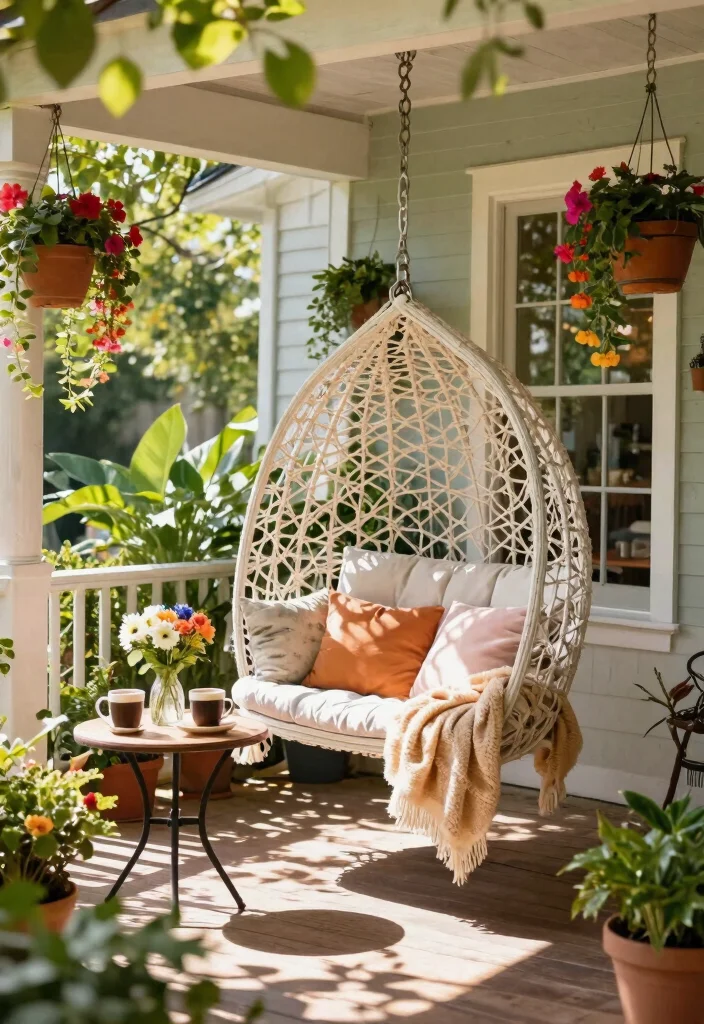 13 Welcoming Front Porch Bistro Set Ideas (Morning Coffee) 5 13 Welcoming Front Porch Bistro Set Ideas Morning Coffee 5. Cozy Swing Bistro Set 0