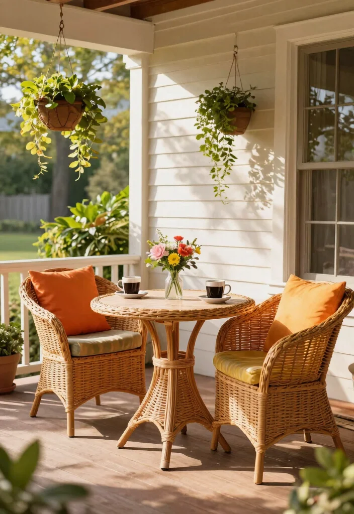 13 Welcoming Front Porch Bistro Set Ideas (Morning Coffee) 6 13 Welcoming Front Porch Bistro Set Ideas Morning Coffee 6. Chic Wicker Bistro Set 0
