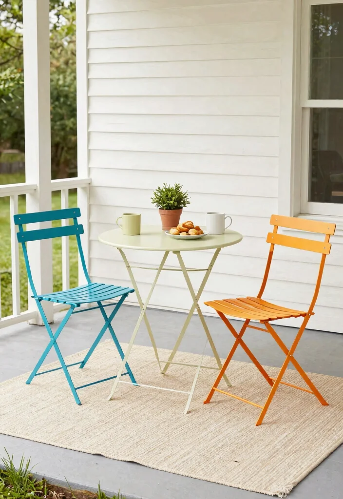 13 Welcoming Front Porch Bistro Set Ideas (Morning Coffee) 7 13 Welcoming Front Porch Bistro Set Ideas Morning Coffee 7. Folding Bistro Set for Space Saving 0