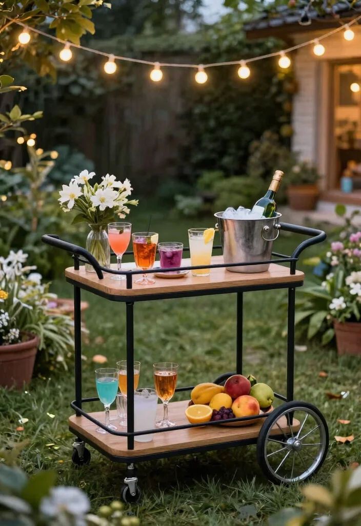 15 Beautiful Outdoor Garden Trolley Inspiration Photos 7 15 Beautiful Outdoor Garden Trolley Inspiration Photos 7. DIY Garden Bar Cart 0