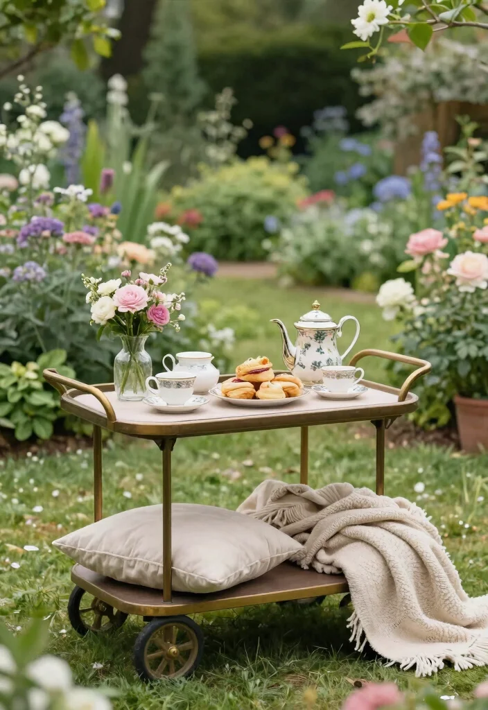 15 Beautiful Outdoor Garden Trolley Inspiration Photos 8 15 Beautiful Outdoor Garden Trolley Inspiration Photos 8. Charming Tea Cart 0