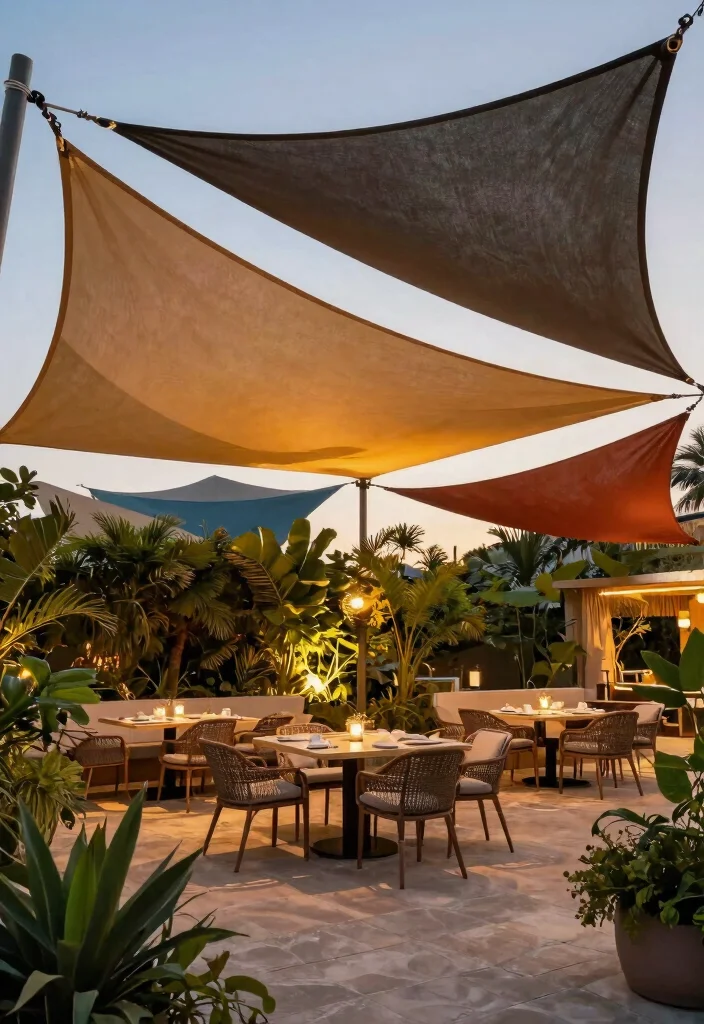 15 Cozy Porch Canopy Ideas: Patio Shade Solutions for Eco-Friendly Outdoor Living 12 15 Cozy Porch Canopy Ideas Patio Shade Solutions for Eco Friendly Outdoor Living 12. Shade Sails with Custom Designs 0