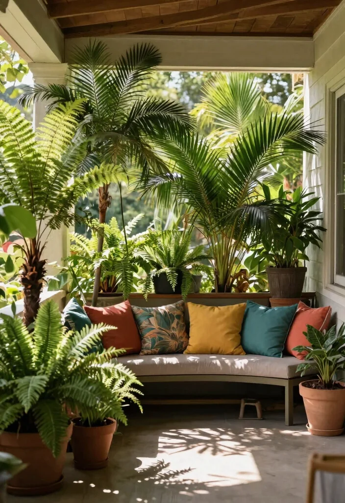 15 Cozy Porch Canopy Ideas: Patio Shade Solutions for Eco-Friendly Outdoor Living 14 15 Cozy Porch Canopy Ideas Patio Shade Solutions for Eco Friendly Outdoor Living 14. Shade Solution with Potted Plants 0