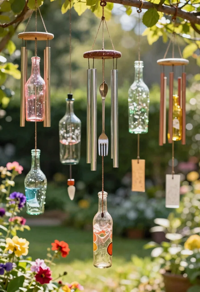 15 Creative DIY Garden Sculpture Ideas Budget Art 12. Whimsical Wind Chimes 0