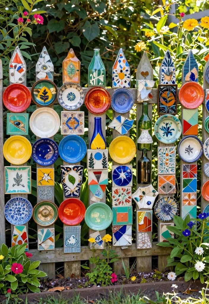 15 Creative DIY Garden Sculpture Ideas Budget Art 8. Fence Art with Recycled Materials 0