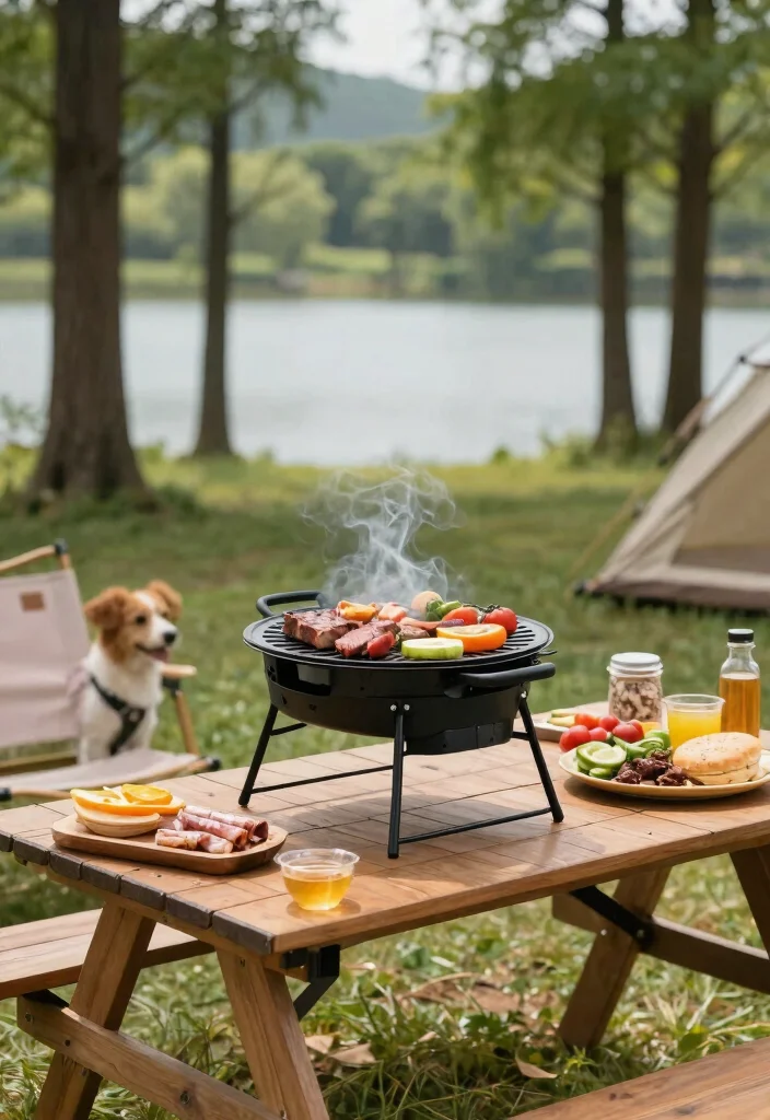 15 Fun Portable BBQ Grill Ideas for Camping Trips 3. Folding Tabletop Grill 0