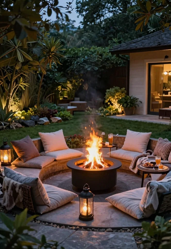 15 Romantic Bistro Set in Garden Ideas Cozy Nooks 11. Cozy Fire Pit Bistro Set 0