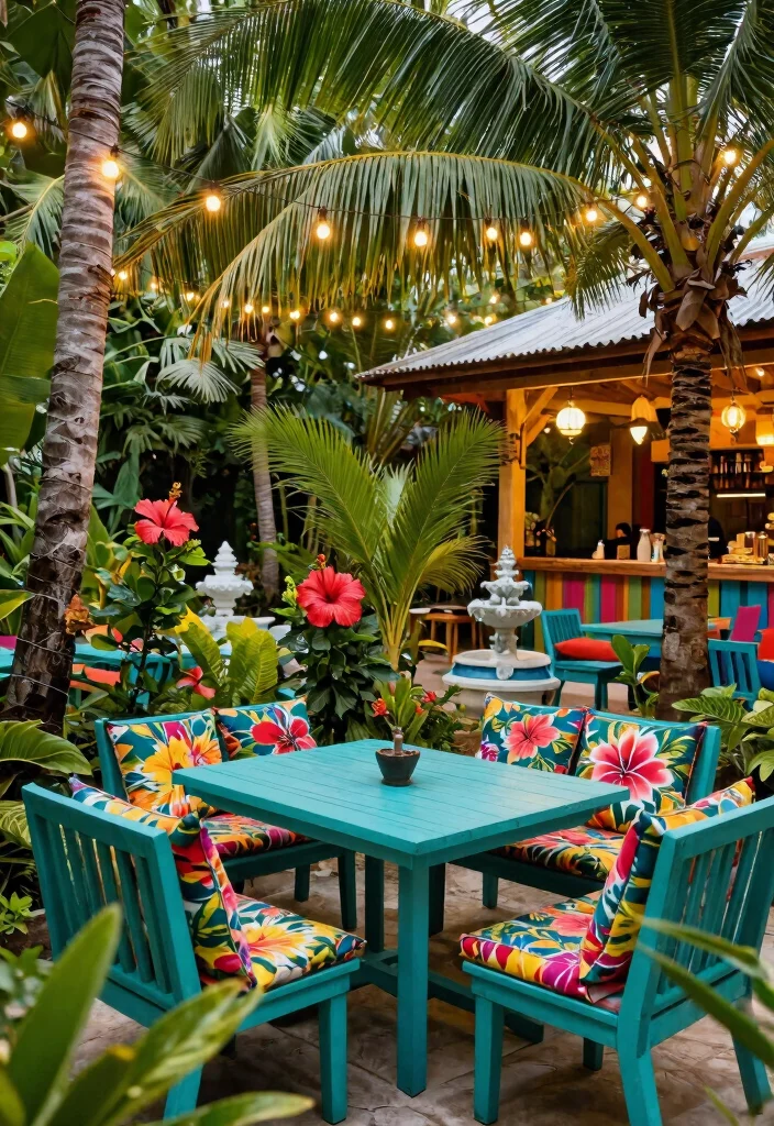 15 Romantic Bistro Set in Garden Ideas Cozy Nooks 4. Tropical Oasis 0