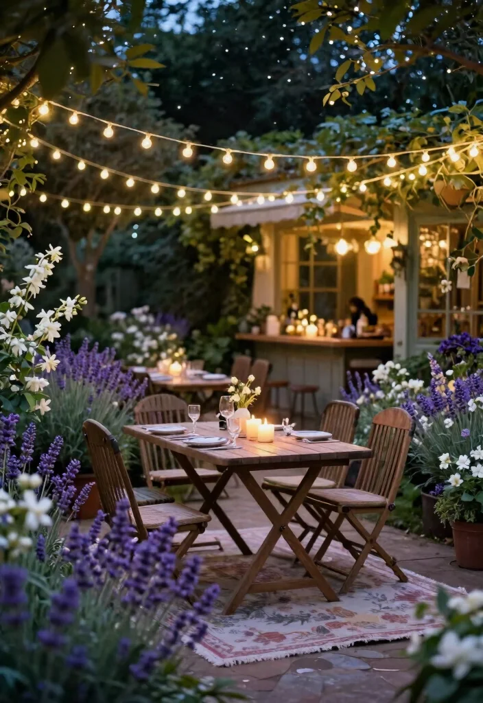 15 Romantic Bistro Set in Garden Ideas Cozy Nooks 8. Romantic Fairy Lights 0