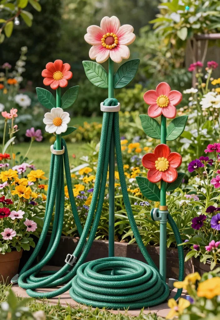 15 Smart Hose Reel Ideas to Keep Your Yard Tidy 14. Creative Hose Display Ideas 0