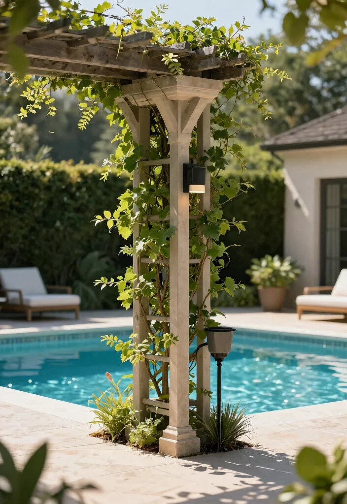 17 Lush Pool Filter Landscaping Ideas Camouflage Tips 11. Architectural Features 0