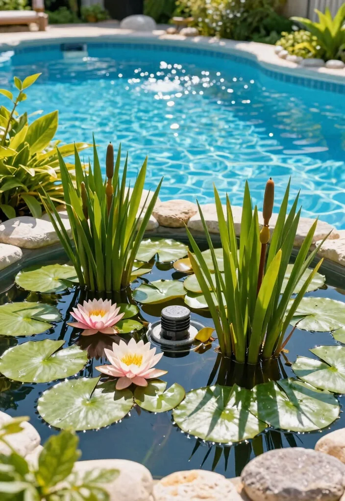 17 Lush Pool Filter Landscaping Ideas Camouflage Tips 16. Aquatic Plants 0