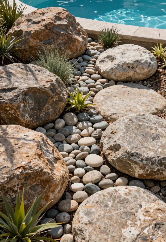 17 Lush Pool Filter Landscaping Ideas Camouflage Tips 2. Decorative Stones 0