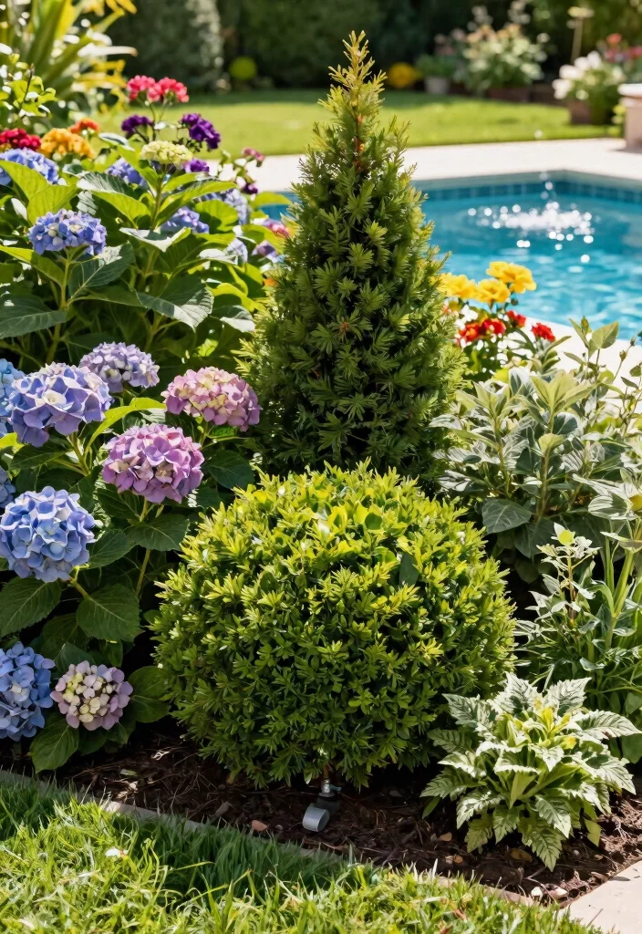 17 Lush Pool Filter Landscaping Ideas Camouflage Tips 3. Lush Shrubs 0