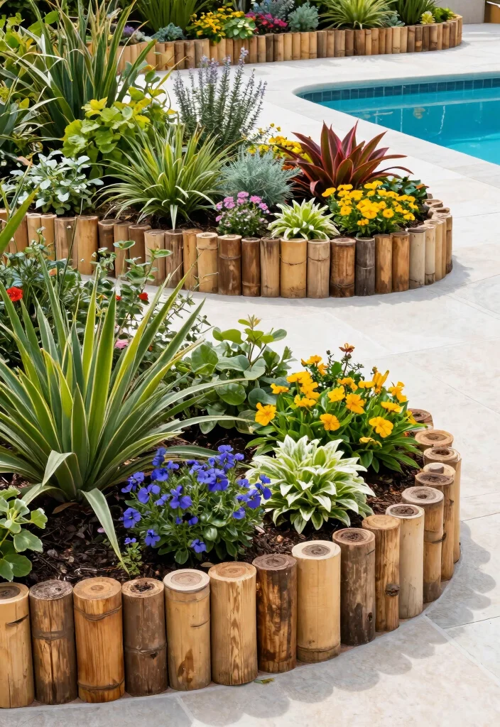 17 Lush Pool Filter Landscaping Ideas Camouflage Tips 4. Eco friendly Edging 0