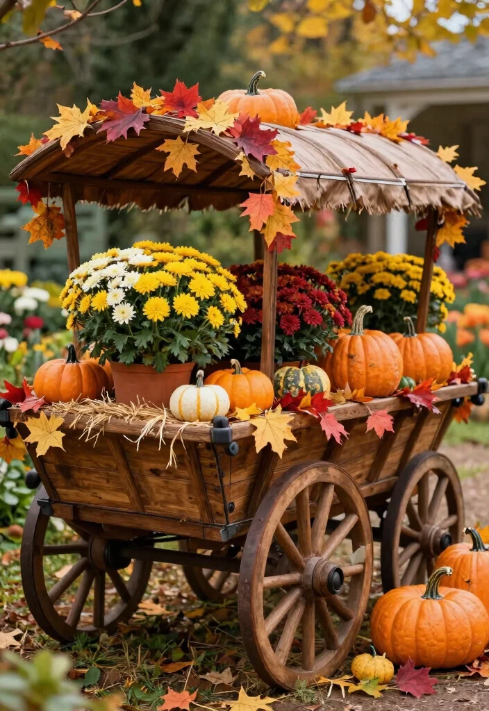 17 Stunning Cart Planter Ideas for Garden Flowers 14. Seasonal Holiday Planter Carts 0