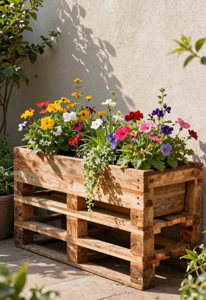 17 Stunning Cart Planter Ideas for Garden Flowers 7. Wooden Pallet Planter 0