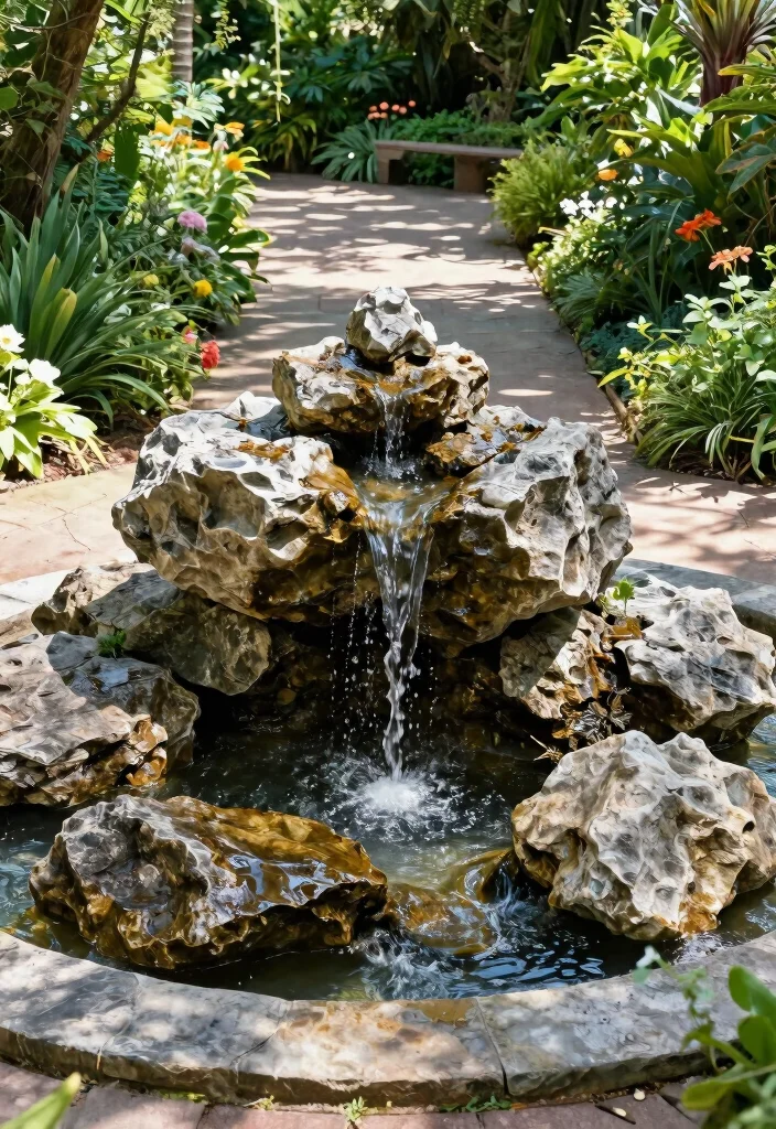 20 Modern Outdoor Fountain Designs You Will Love 13. Natural Stone Fountain 0