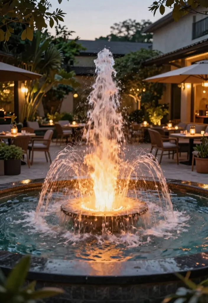 20 Modern Outdoor Fountain Designs You Will Love 16. Fire and Water Fountain 0