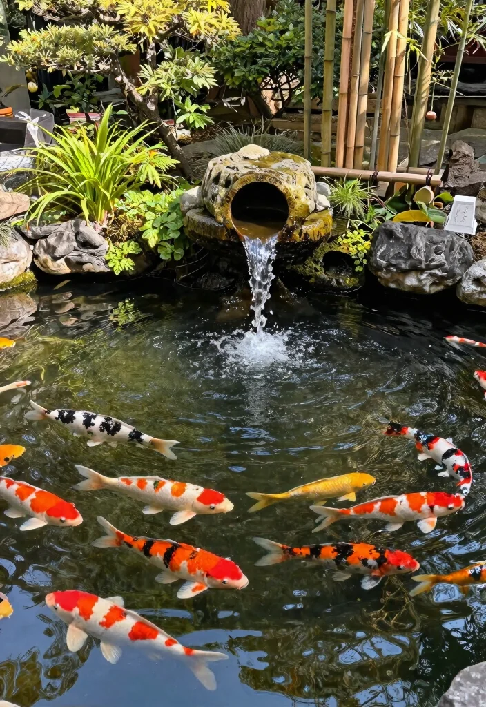 20 Modern Outdoor Fountain Designs You Will Love 17. Japanese Koi Pond Fountain 0