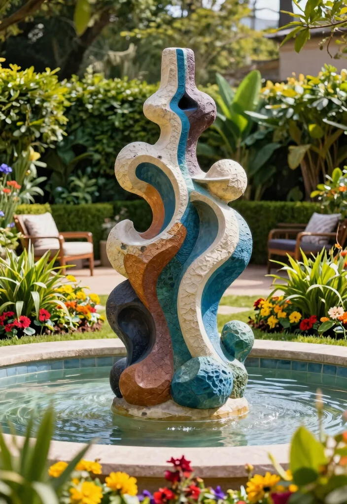 20 Modern Outdoor Fountain Designs You Will Love 4. Artistic Sculptural Fountain 0