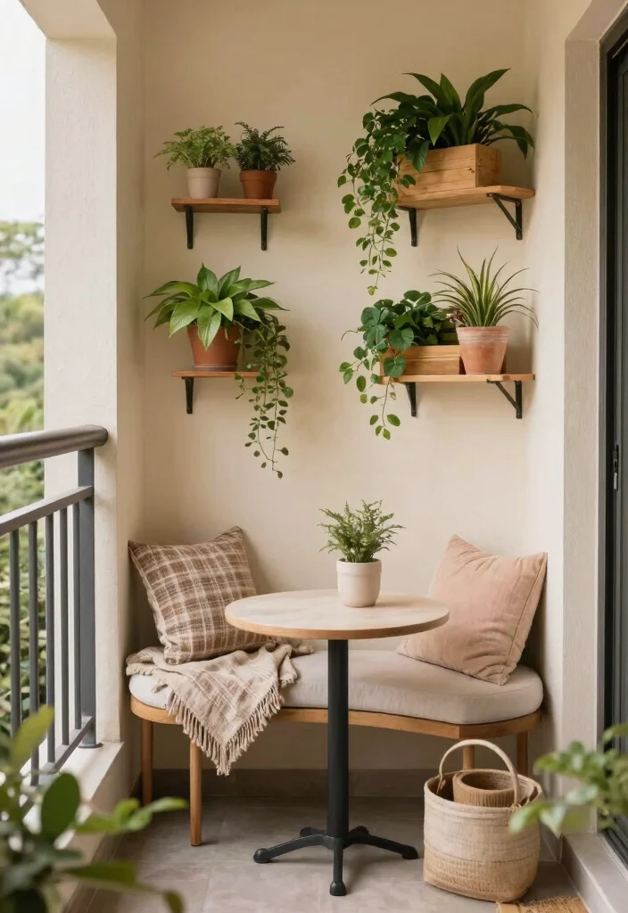 21 Charming Patio Bistro Set Ideas for Small Balconies 11. Cozy Corner Nooks 0