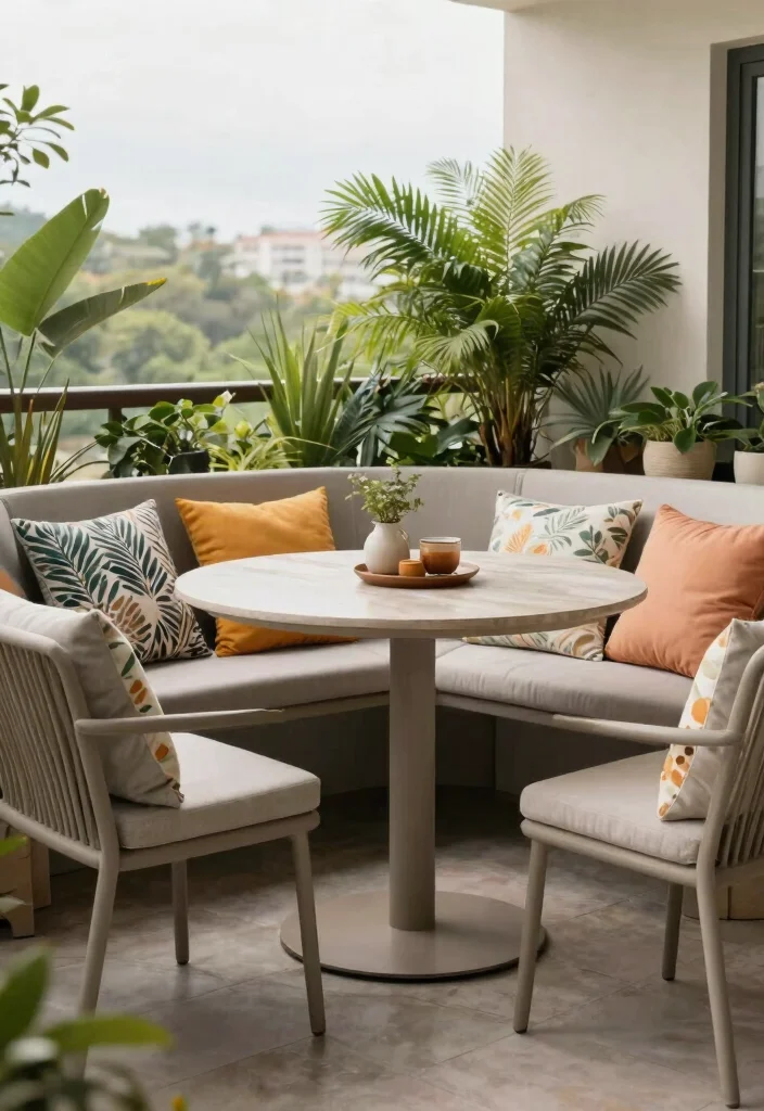 21 Charming Patio Bistro Set Ideas for Small Balconies 17. Adaptable Colors and Materials 0