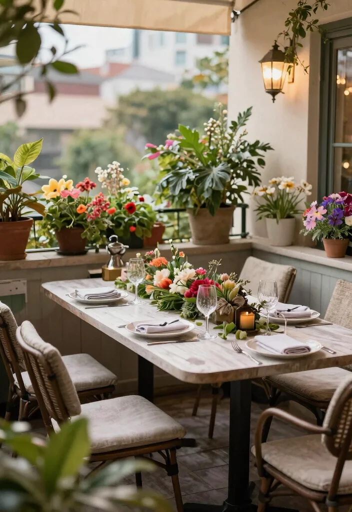 21 Charming Patio Bistro Set Ideas for Small Balconies 19. Seasonal Decor Adaptability 0