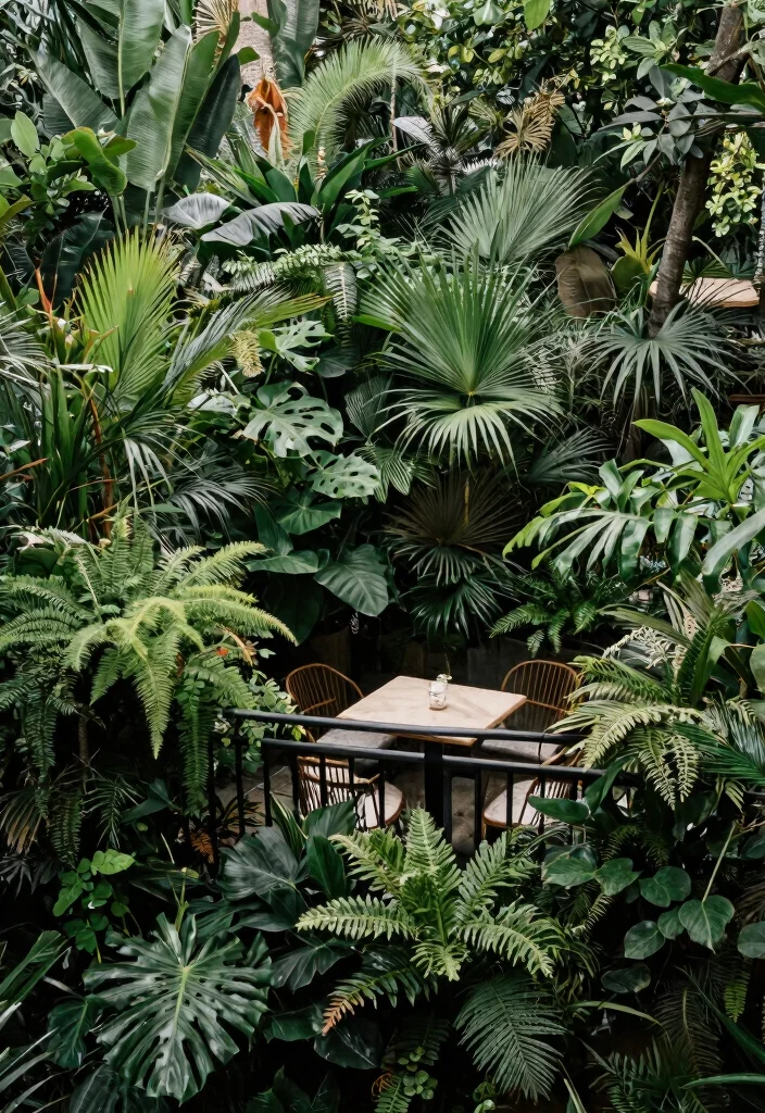 21 Charming Patio Bistro Set Ideas for Small Balconies 20. Gorgeous Greenery Surrounding 0