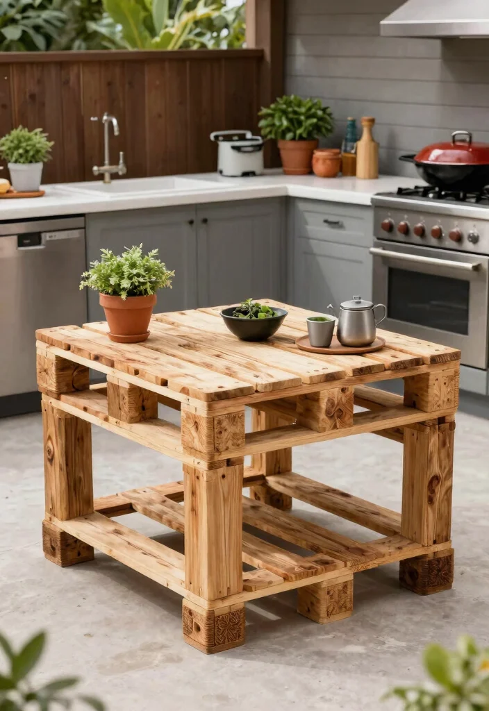 21 Epic BBQ Table Ideas for Your Outdoor Kitchen 16. Wooden Pallet BBQ Table 0