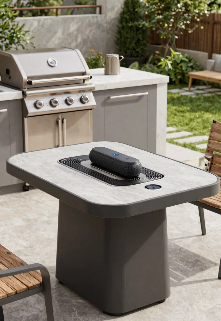 21 Epic BBQ Table Ideas for Your Outdoor Kitchen 19. Smart Tech BBQ Table 0