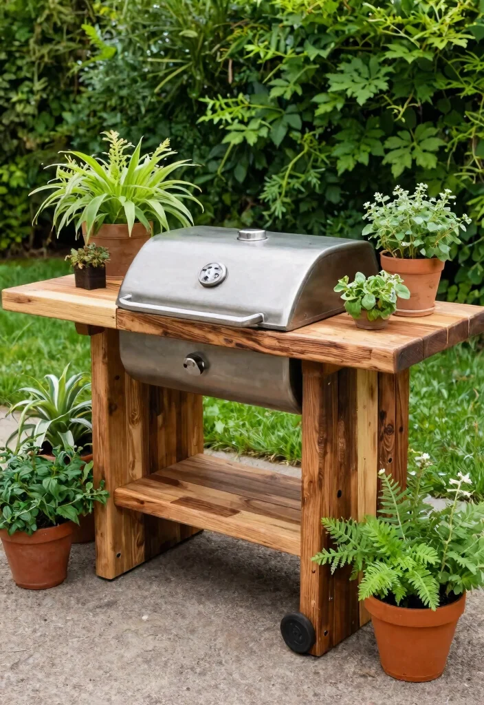21 Epic BBQ Table Ideas for Your Outdoor Kitchen 8. Upcycled Material Table 0