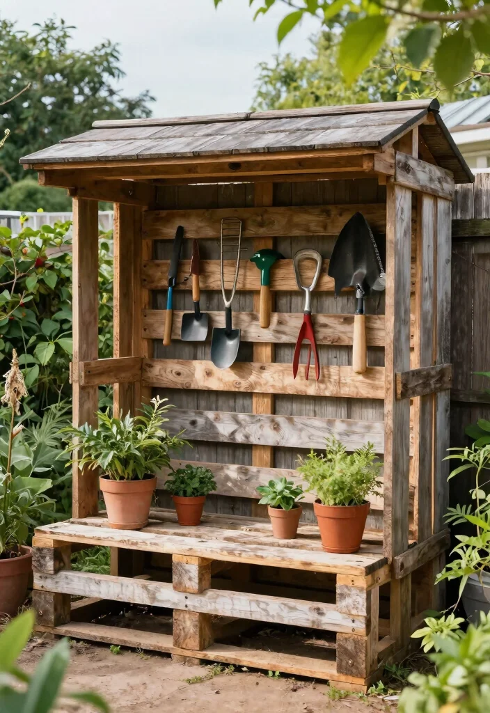 21 Genius Shed Tool Storage Ideas End the Clutter Now 11. Upcycled Wooden Pallets 0