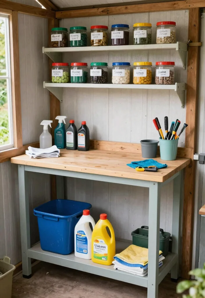 21 Genius Shed Tool Storage Ideas End the Clutter Now 20. Tool Maintenance Station 0