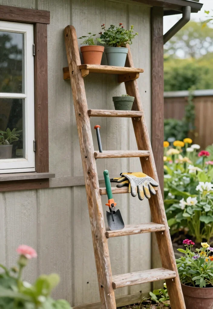 21 Genius Shed Tool Storage Ideas End the Clutter Now 4. Ladder Storage Solutions 0