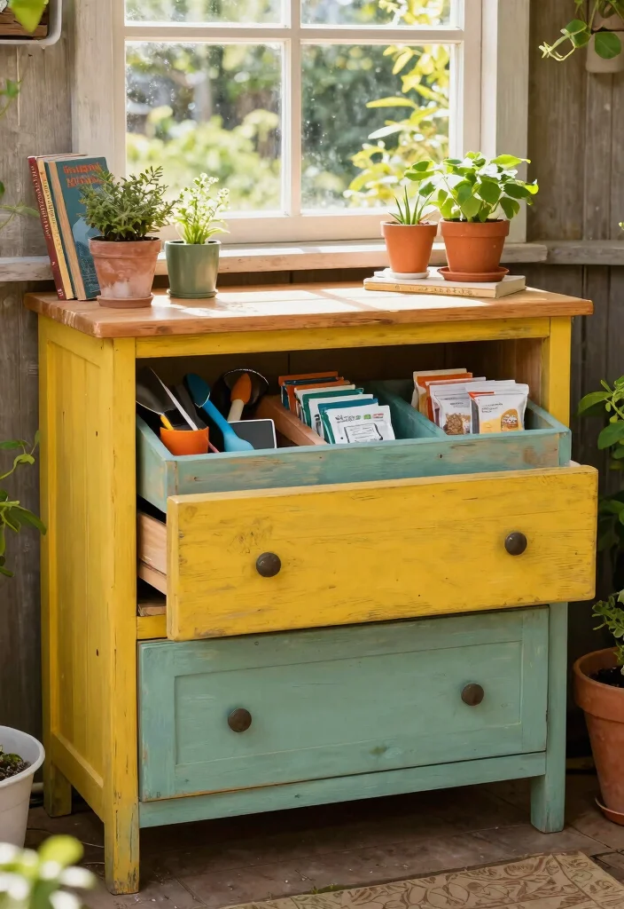 21 Genius Shed Tool Storage Ideas End the Clutter Now 7. Repurposed Furniture 0